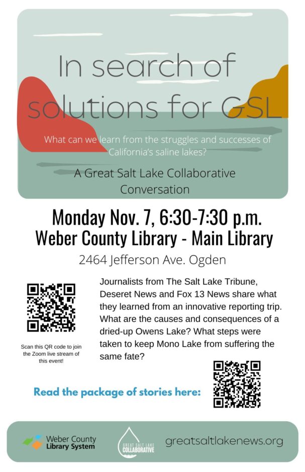 Great Salt Lake Collaborative reporters to speak in Ogden, Syracuse